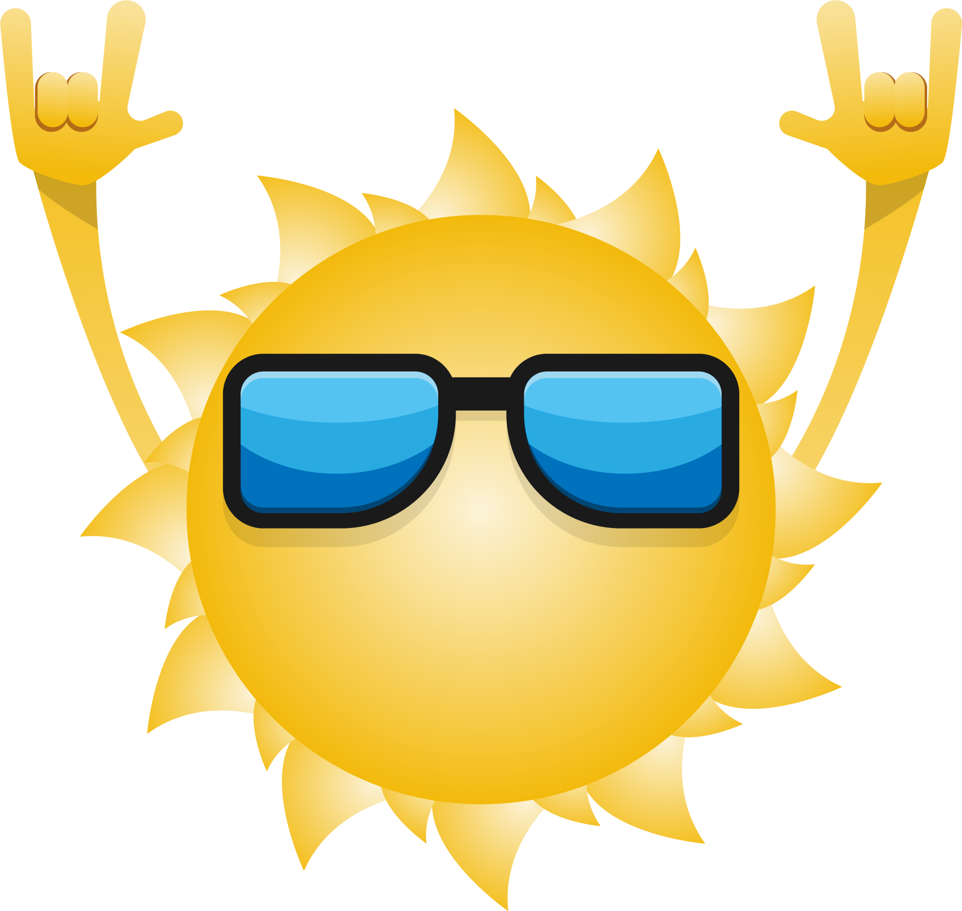 Wearing Sunglasses Sun Father Cartoon Vector Drawing Clipart