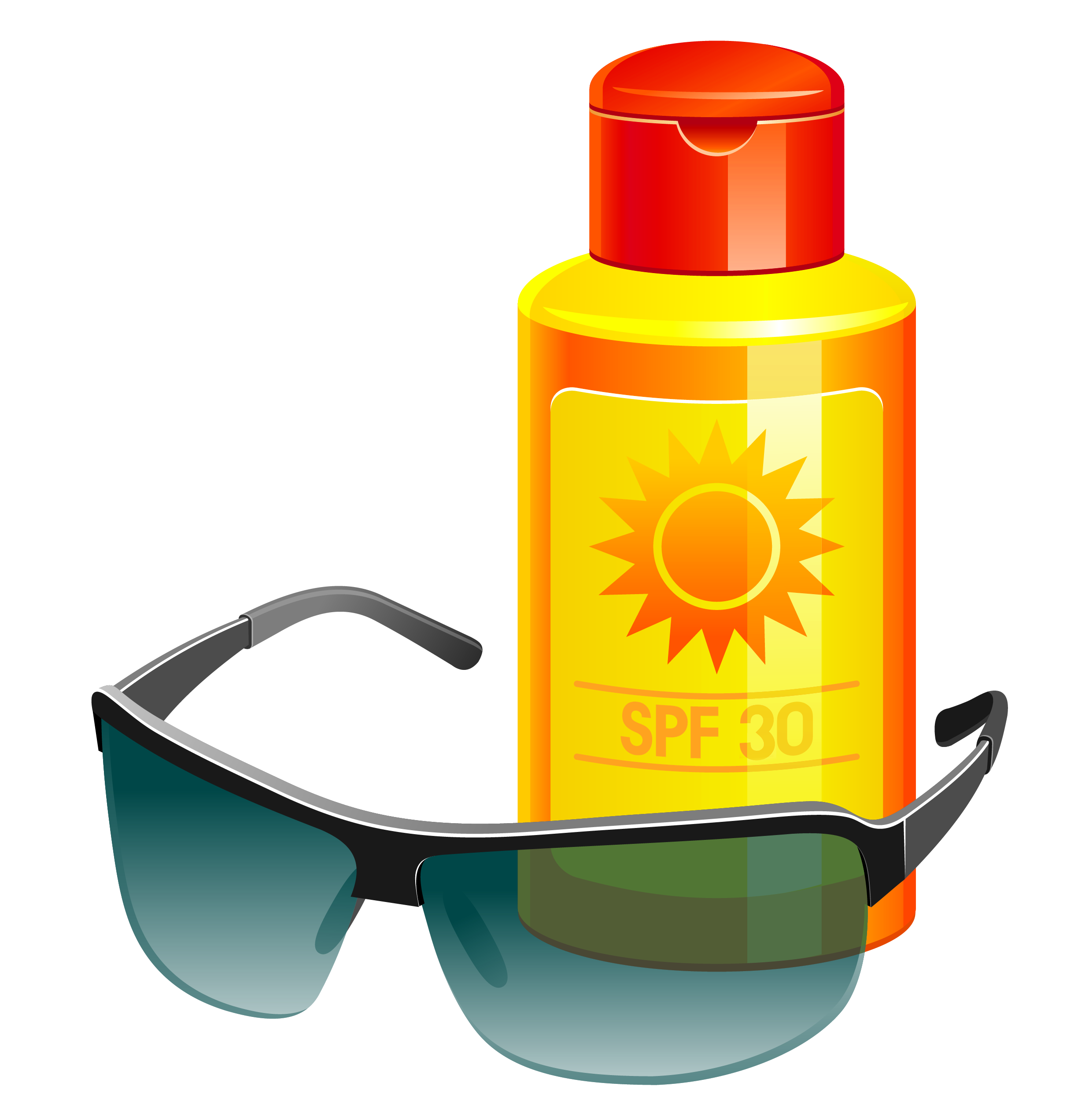 And Sun Lotion Vector Tanning Sunglass Sunscreen Clipart