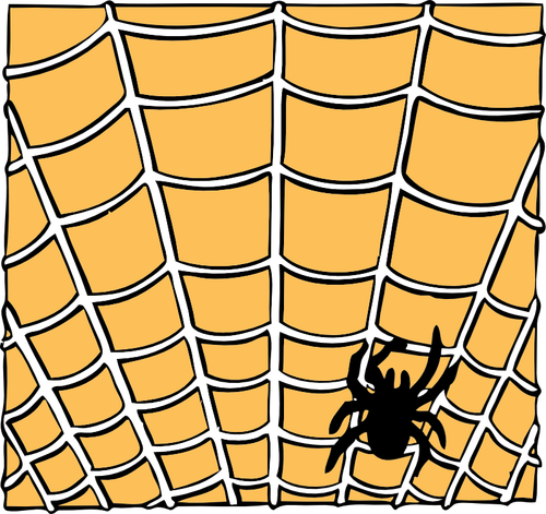 Of Spider On A Spider Web Clipart