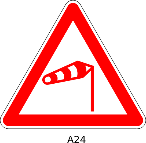 Of Strong Winds Triangular Road Sign Clipart