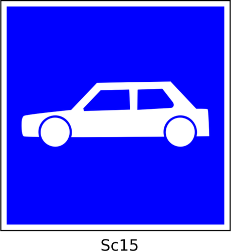 Of Cars Square Blue Sign Clipart