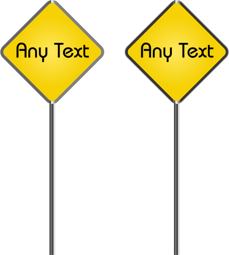 Of Two Blank Yellow Roadsigns Clipart