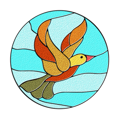 Bird In Stained Glass Clipart