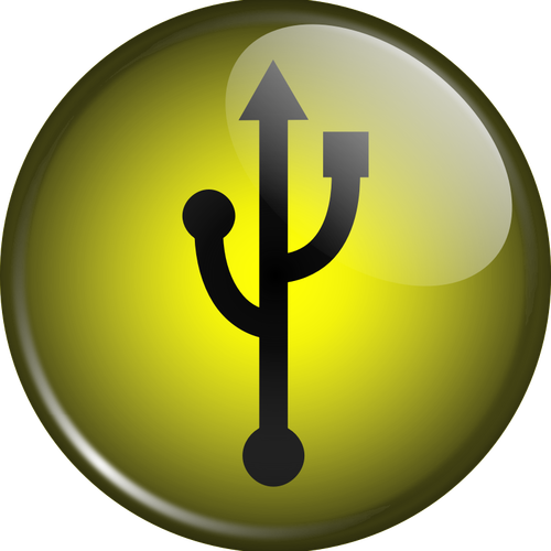 Of Button With Usb Sign On It Clipart