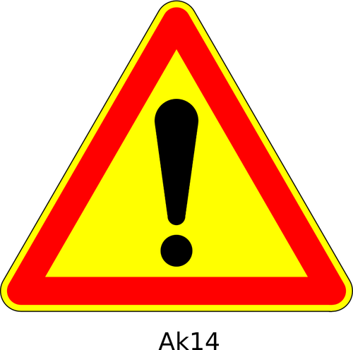 Of Danger Ahead Triangular Temporary Road Sign Clipart