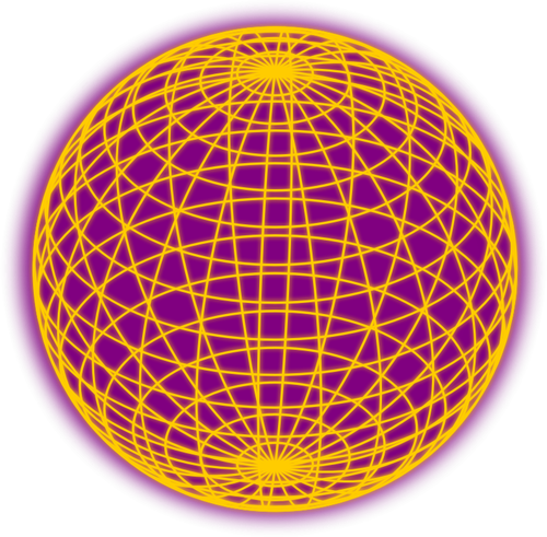 Wired Globe Yellow And Purple Clipart