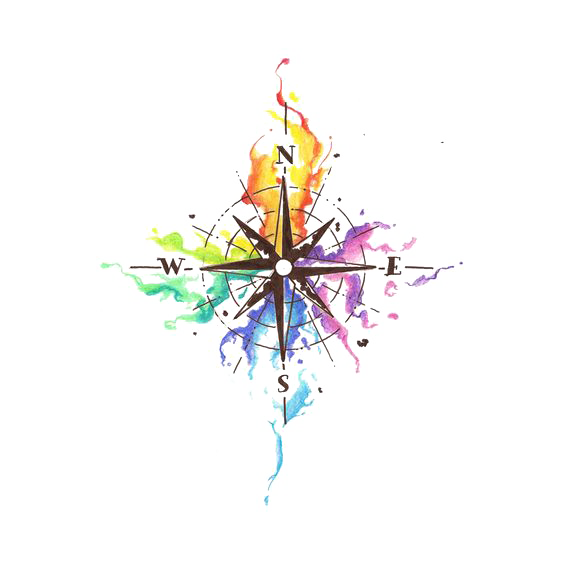 Idea Watercolor Abziehtattoo Compass Painting Cartoon Clipart