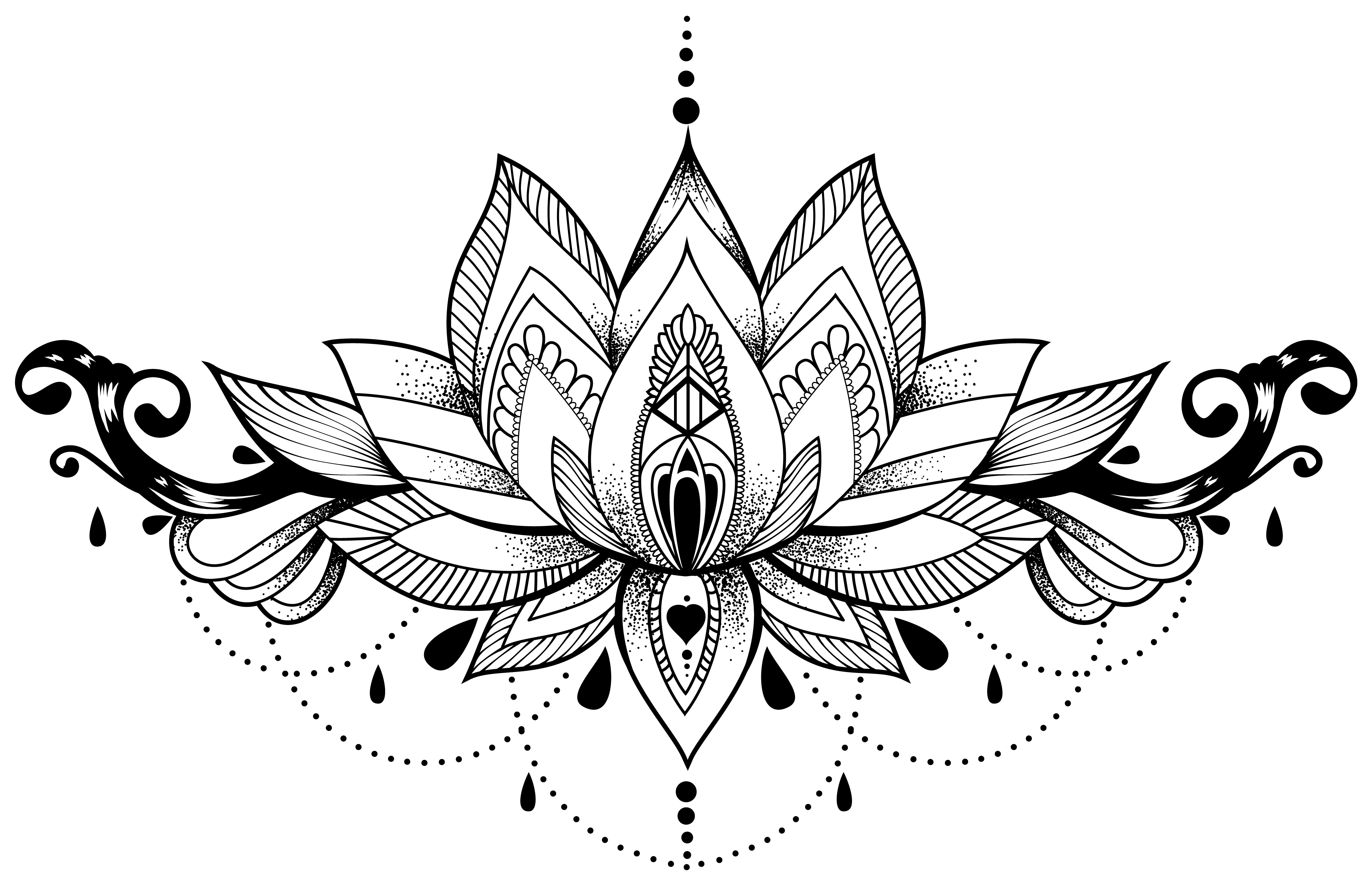 Nelumbo Nucifera Henna Mandalas Abziehtattoo Drawing Clipart