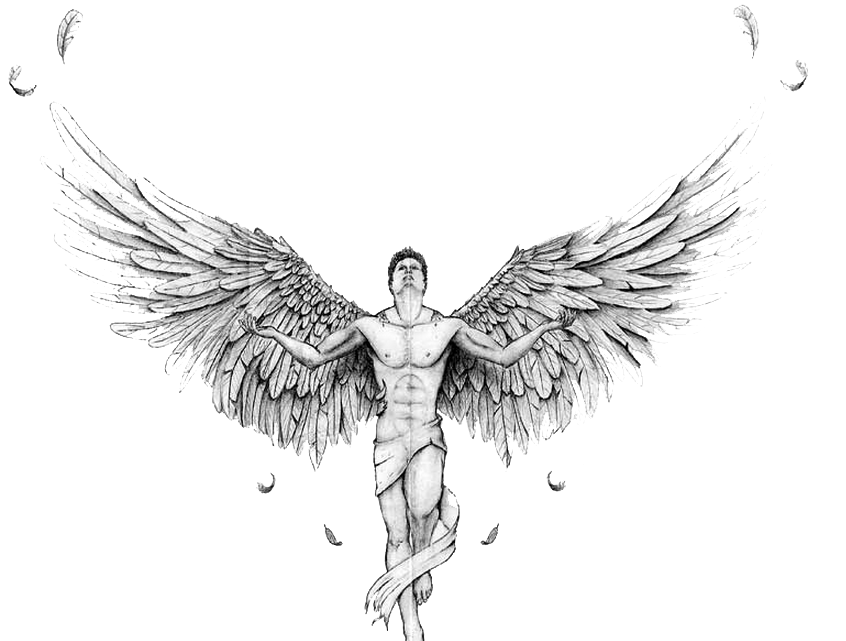 And Tattoos Angel Text Illustration Tatuaje Black Clipart