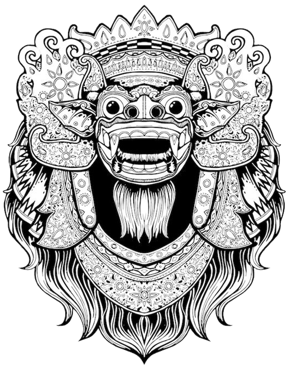 Balinese Art Bali Barong T-Shirt Drawing Clipart