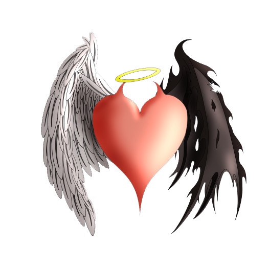 And Heart Devil Angel Tattoo Demon Demons Clipart