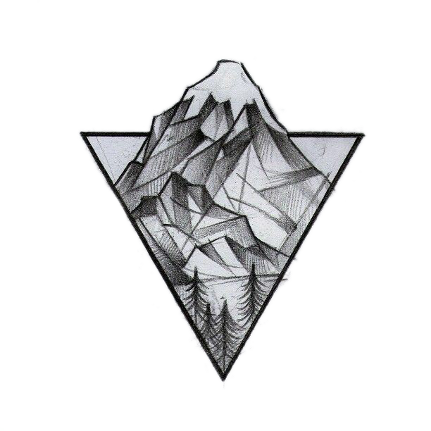 Tattoo Triangle Mountain Geometry Idea Logo Drawing Clipart