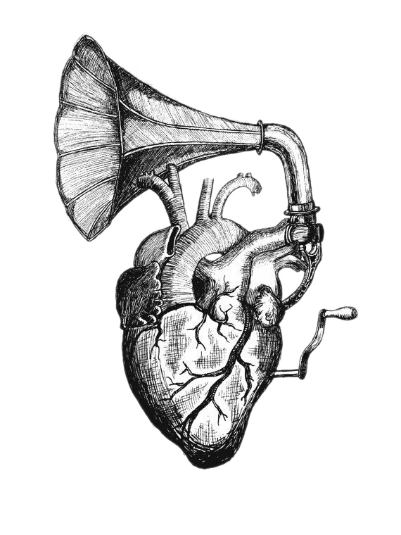 Download Heart Tattoo Anatomy Speaker Sounds Drawing Clipart Png Free Freepngclipart