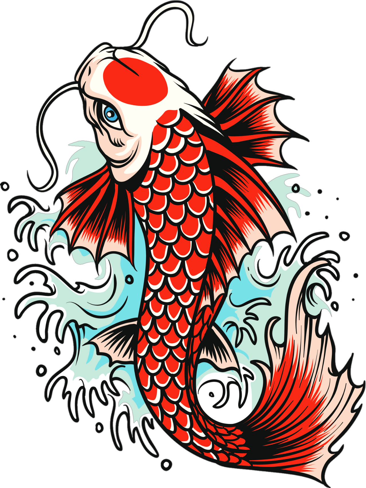 Koi Goldfish Carp Fish Tattoo Free HD Image Clipart