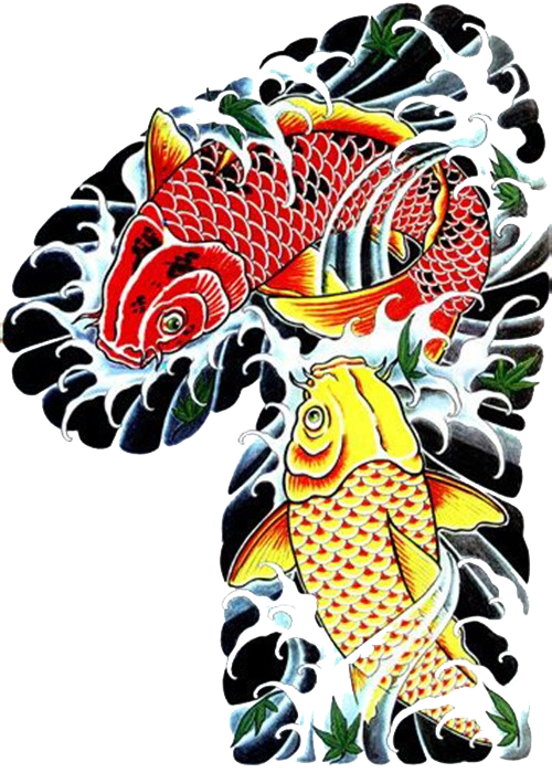 Koi Tattoo Flash Body Piercing Irezumi Pisces Clipart