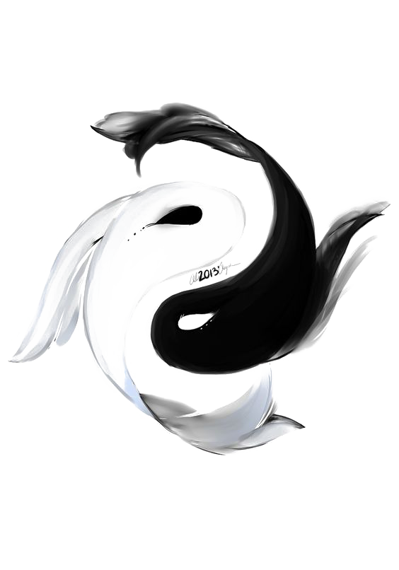 Koi And Tattoo Fish Yin Bagua Creative Clipart