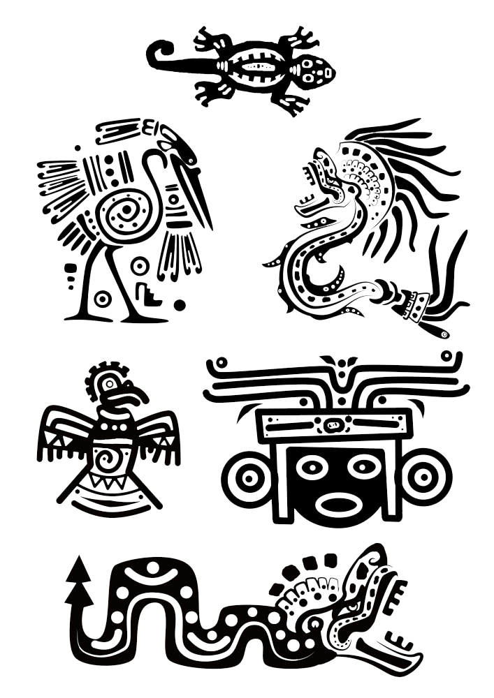 Tattoo Ancient Maya Egypt Animals Symbol Aztec Clipart