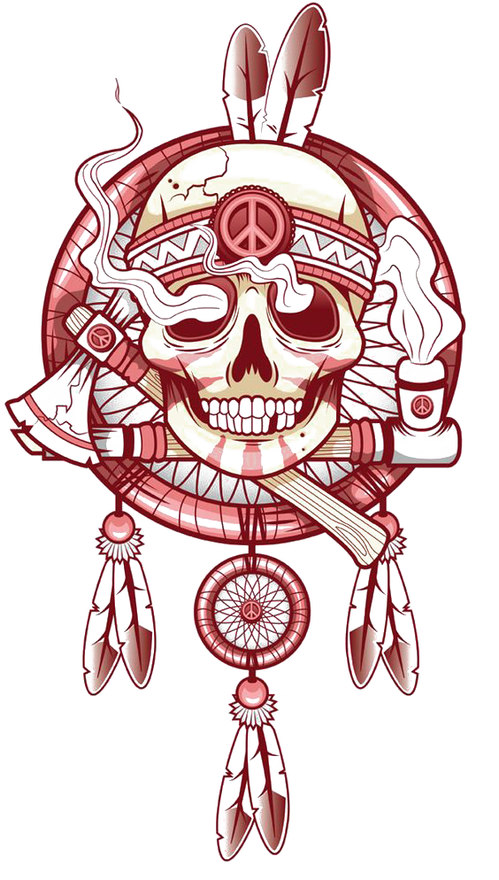 Tattoo Art Skull T-Shirt Indian Drawing Clipart