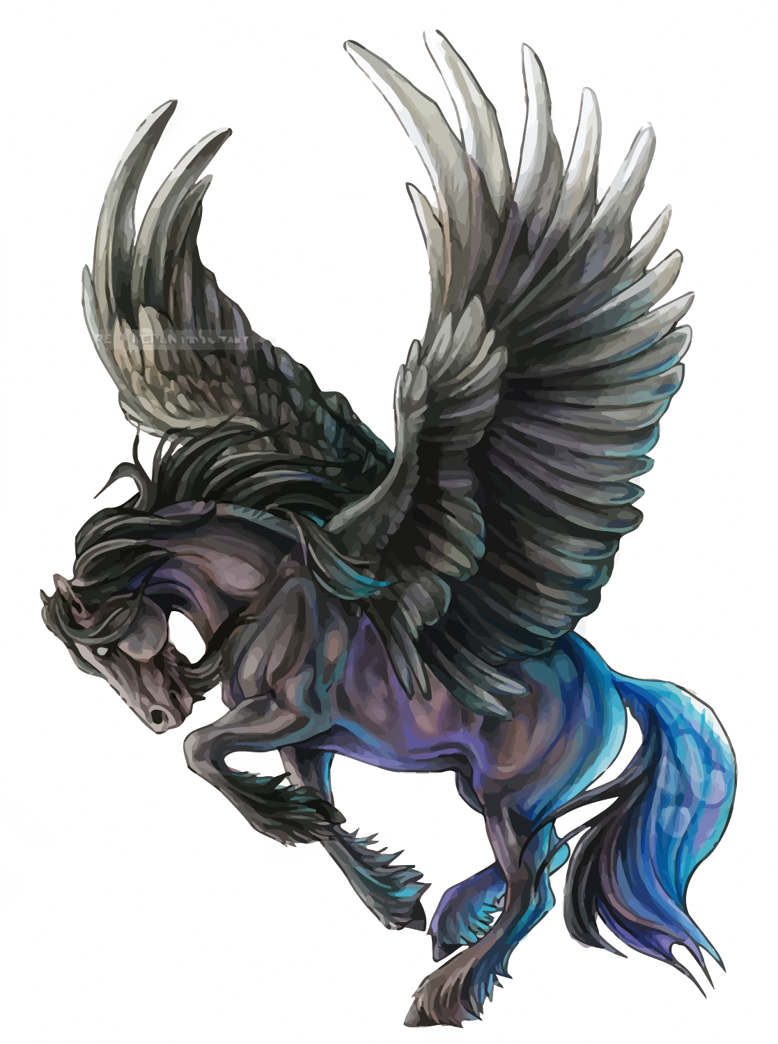 Body Tattoo Vector Art Flash Pegasus Ink Clipart