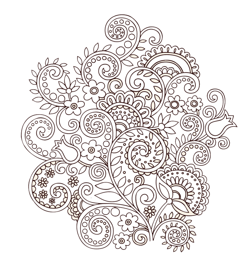 Tattoo Paisley Flower Vine Twining Illustration Vector Clipart