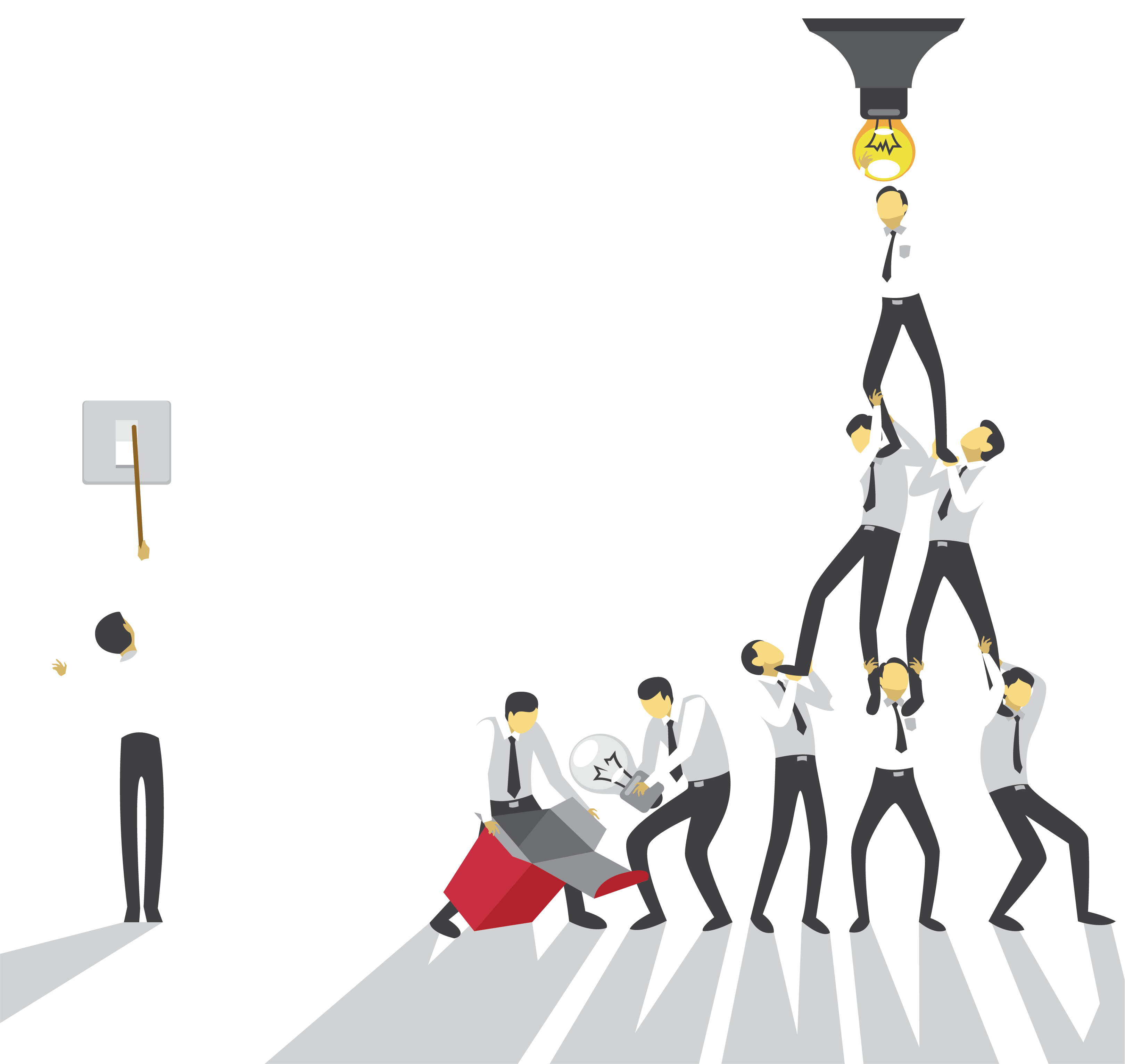 Multiple Business People Marketing Work Together To Clipart