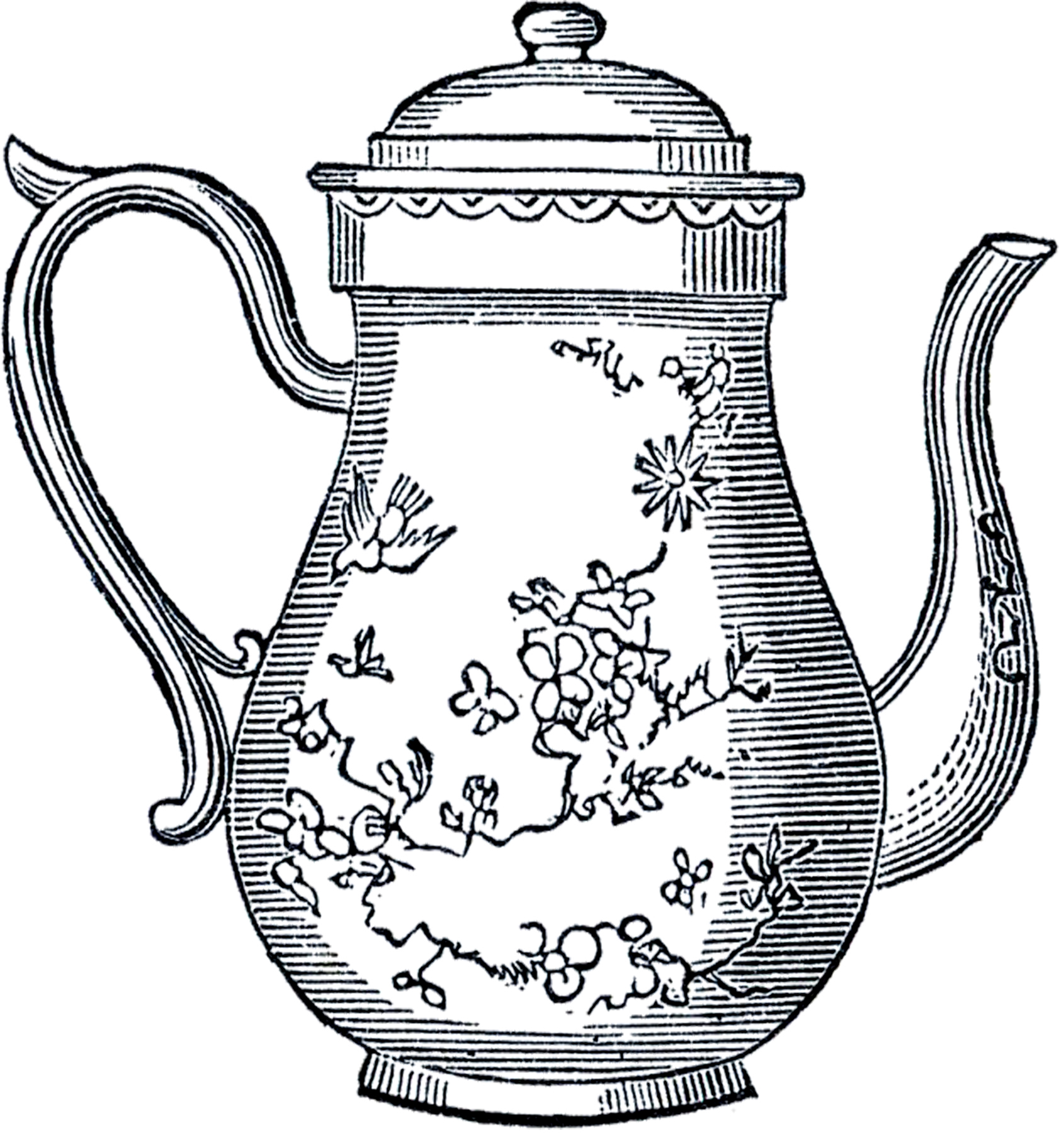 Free Vintage Teapot The Graphics Fairy Clipart