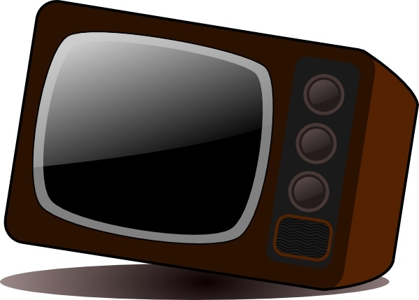 Old Television Vector In Open Office Drawing Clipart