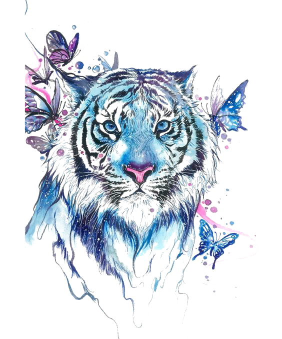 Tiger Butterfly Abziehtattoo Flash Drawing Free Transparent Image HQ Clipart