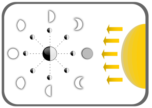 Diagram Of Moon Phases Clipart