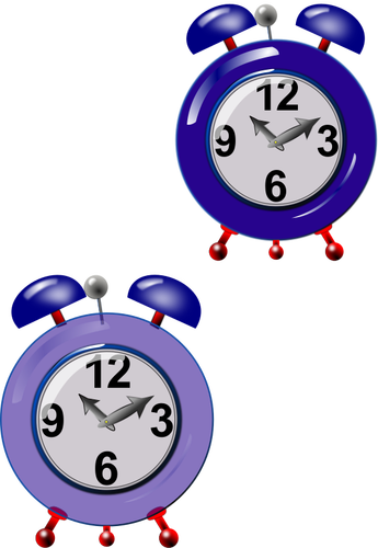 Graphics Of Two Old Style Purple Clocks Clipart