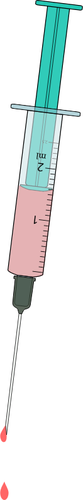 A Syringe With A Pink Fluid Coming Out Of The Needle Clipart