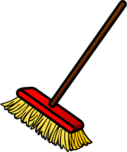 Of Red And Yellow Broom Clipart