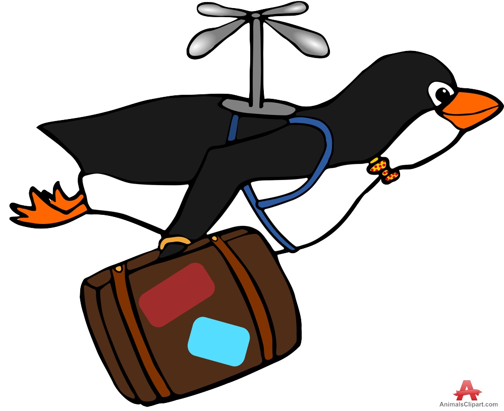 Penguin Fly And Travel Design Download Clipart