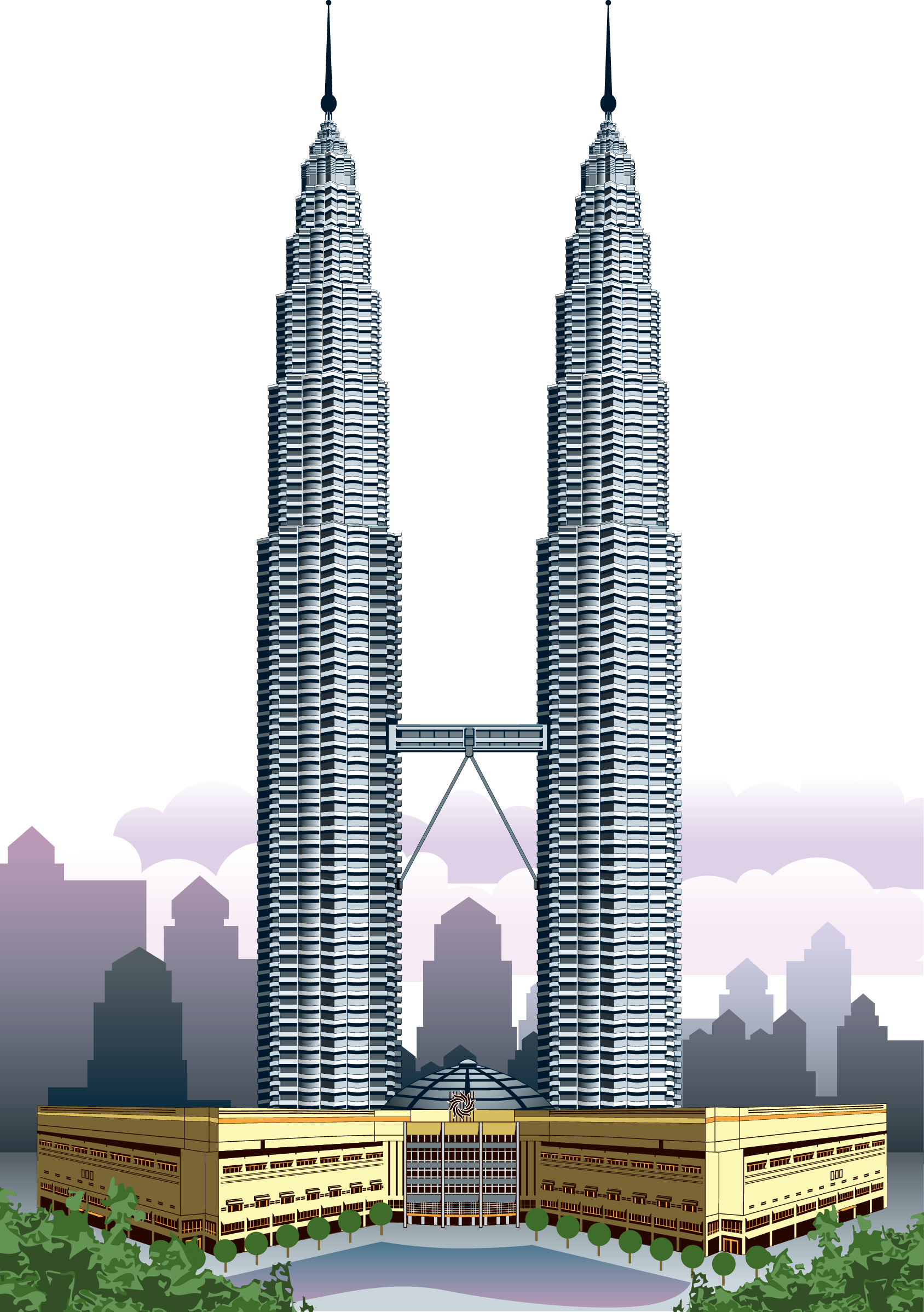 City Center Centre Towers Landmarks Khalifa Burj Clipart