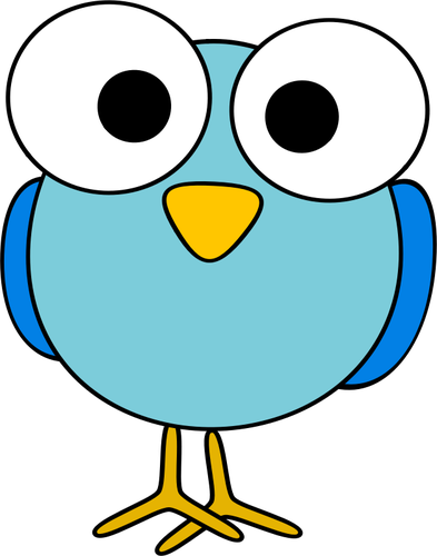 Blue Large Eyed Bird Image Clipart