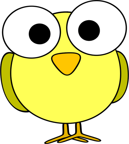 Yellow Large Eyed Bird Image Clipart