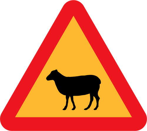 Warning Sheep Road Sign Clipart