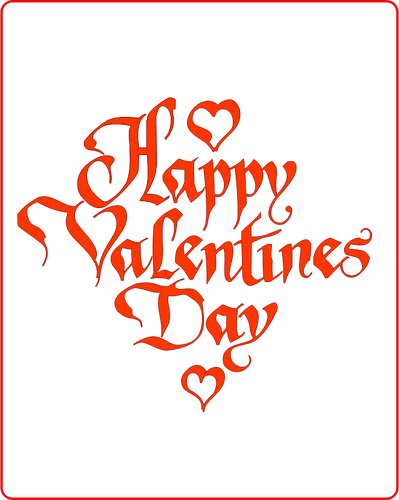 Happy Valentines'S Sign In A Winding Font Clipart