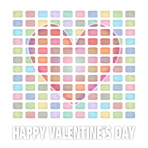 Of Pastel Colored Valentine'S Day Card Clipart