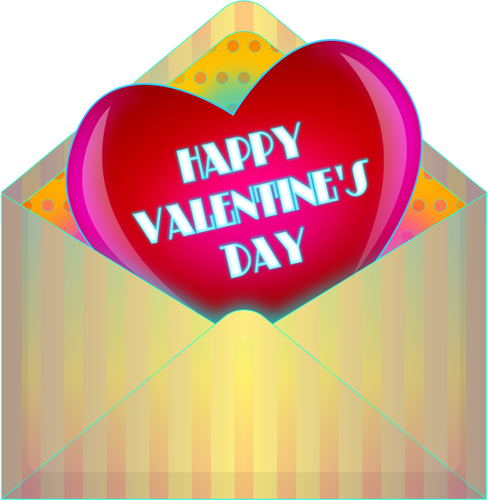 Valentines Day Card In Envelope Clipart