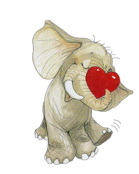 Vinegar Ansichtkaart Love Heart Valentines Greeting Elephant Clipart