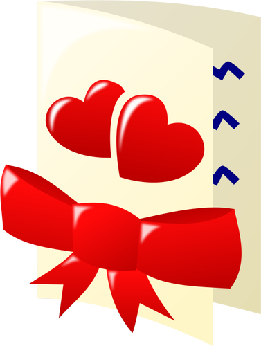 Color Clip Art Of Two Hearts And A Bow Valentines Card Clipart