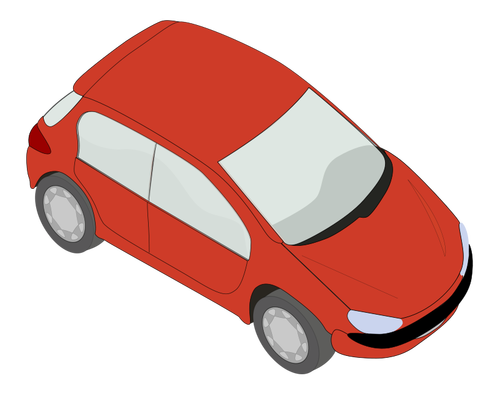 Small City Car In Red Color Clipart