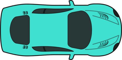Turquoise Racing Car Clipart