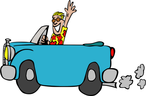 Driving A Car Illustration Clipart