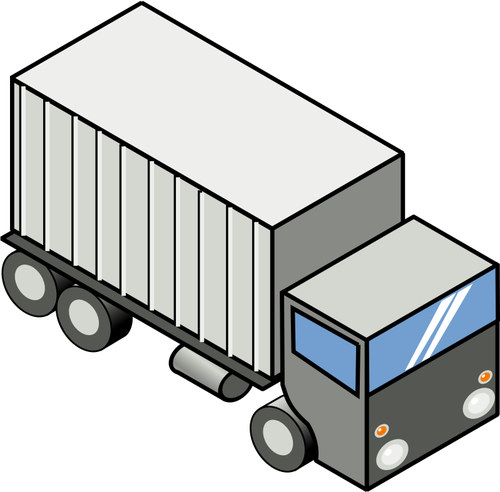 Of Container Carrying Truck Clipart