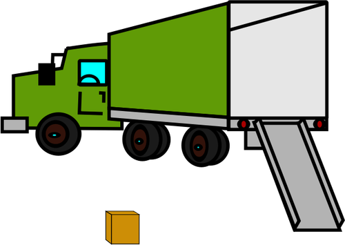 Of Opened Empty Moving Truck Clipart