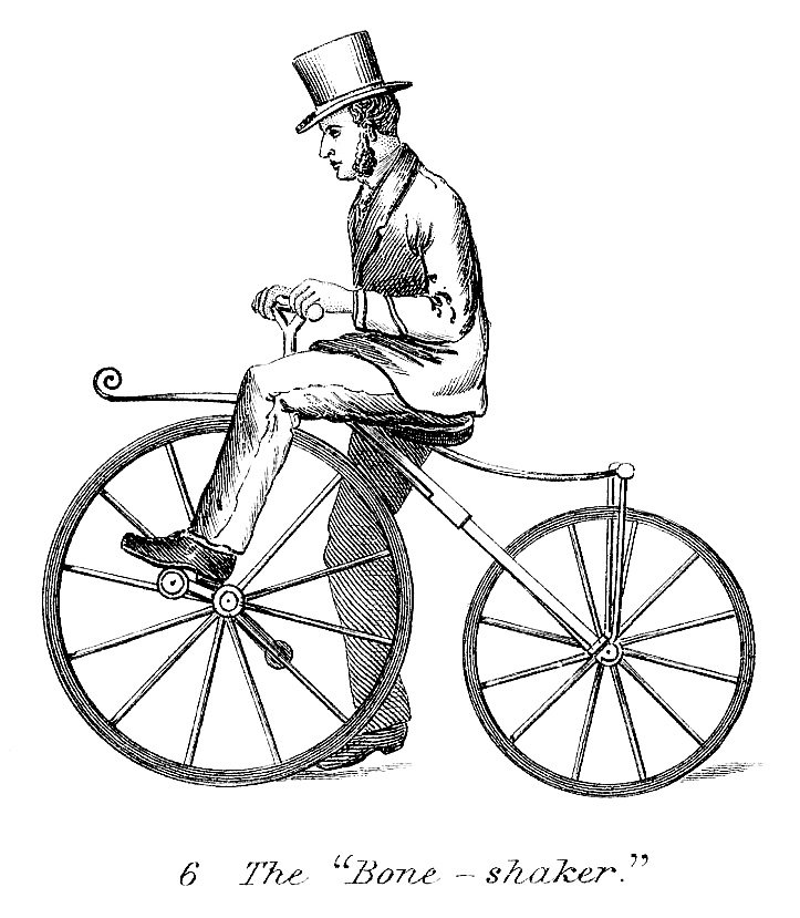 Vintage Man On Early Bicycle Steampunk The Clipart