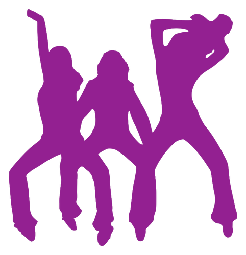 Three Purple Dancers Clipart