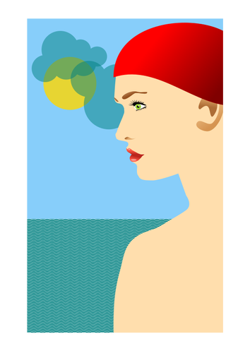 Of Young Girl With Red Cap Clipart